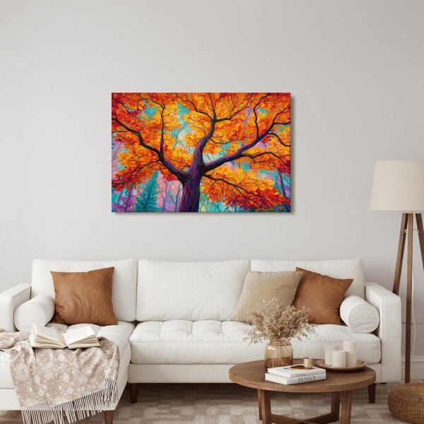 Quadro su tela – Albero della vita colorato in autunno