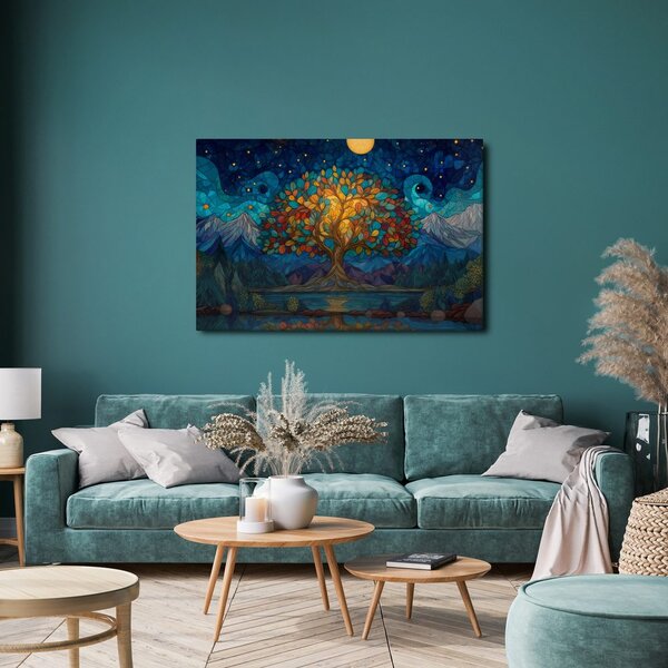 Quadro su tela – Albero della vita sotto le stelle