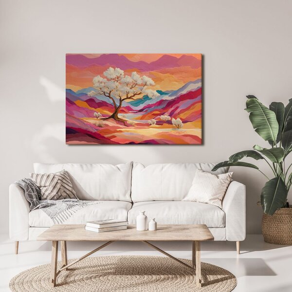 Quadro su tela – Paesaggio autunnale e albero della vita