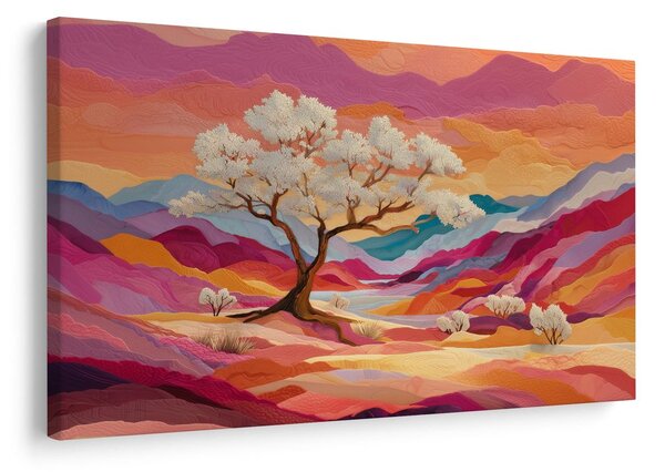 Quadro su tela – Paesaggio autunnale e albero della vita