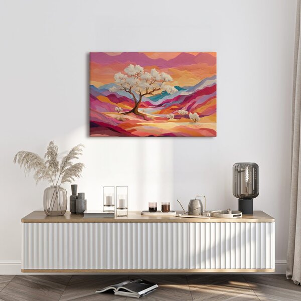 Quadro su tela – Paesaggio autunnale e albero della vita