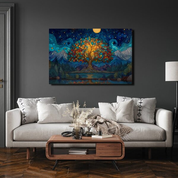 Quadro su tela – Albero della vita sotto le stelle