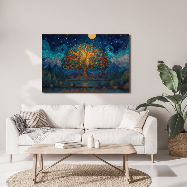 Quadro su tela – Albero della vita sotto le stelle
