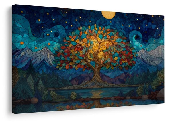 Quadro su tela – Albero della vita sotto le stelle