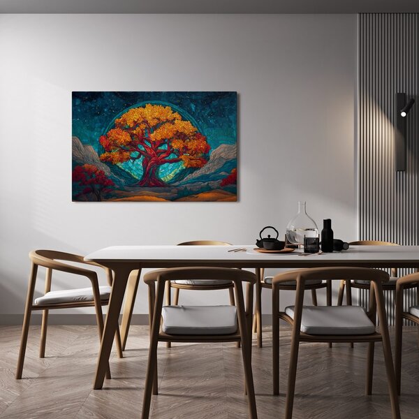 Quadro su tela – Maestoso albero della vita in montagna