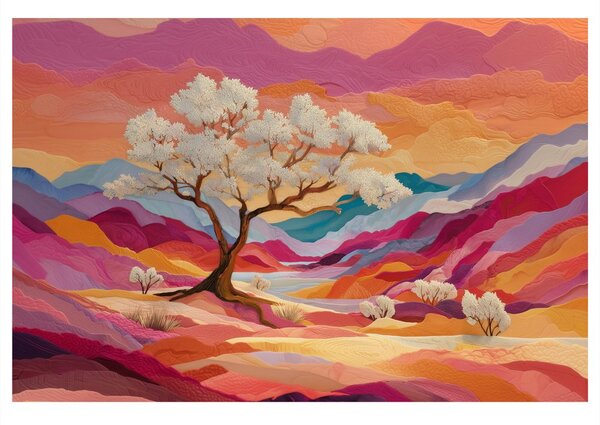 Quadro su tela – Paesaggio autunnale e albero della vita