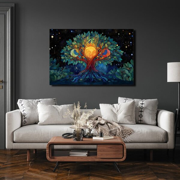 Quadro su tela – Albero della vita sotto le stelle
