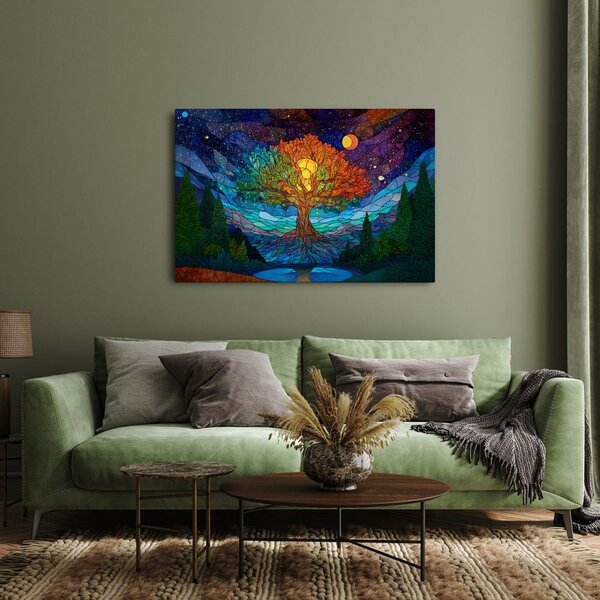 Quadro su tela – Albero della vita sotto le stelle