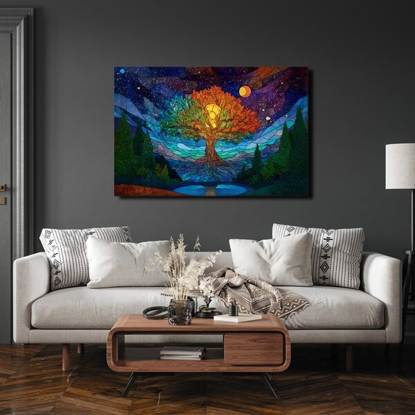 Quadro su tela – Albero della vita sotto le stelle