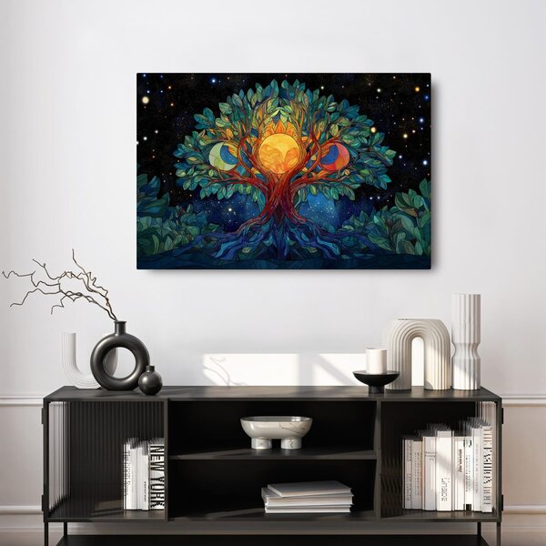 Quadro su tela – Albero della vita sotto le stelle
