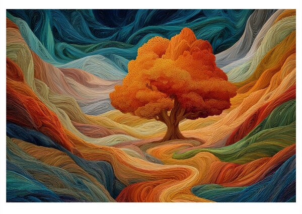 Quadro su tela – Albero della vita autunnale nel paesaggio
