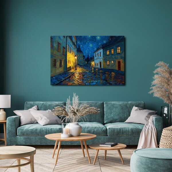 Quadro su tela – Strada notturna magica