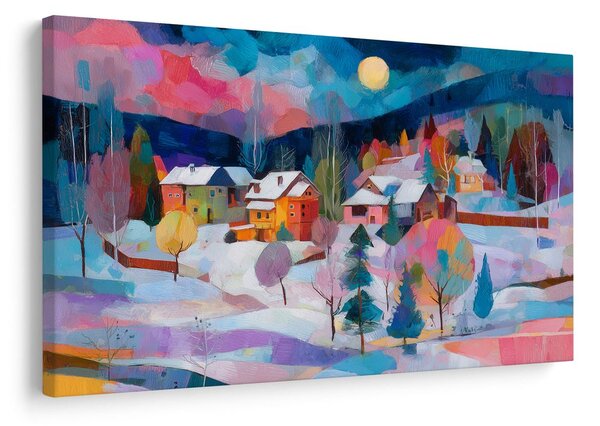 Quadro su tela – Fiaba invernale in montagna