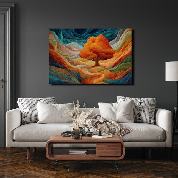 Quadro su tela – Albero della vita autunnale nel paesaggio