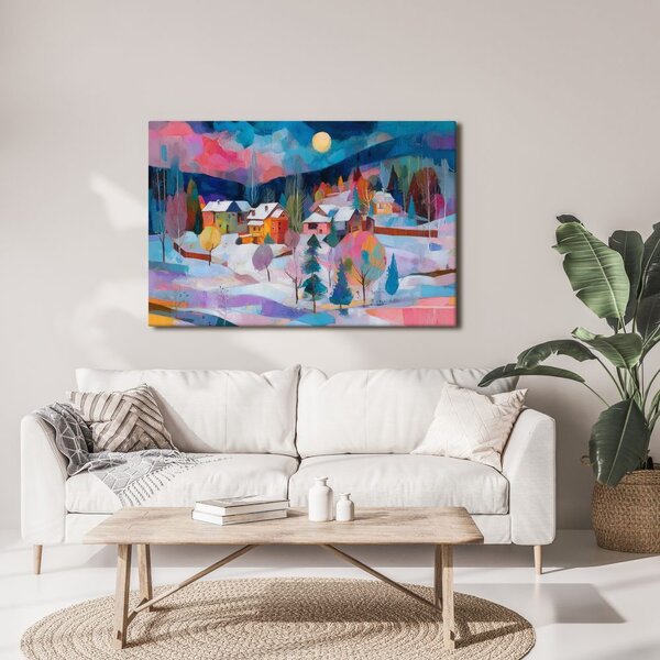 Quadro su tela – Fiaba invernale in montagna