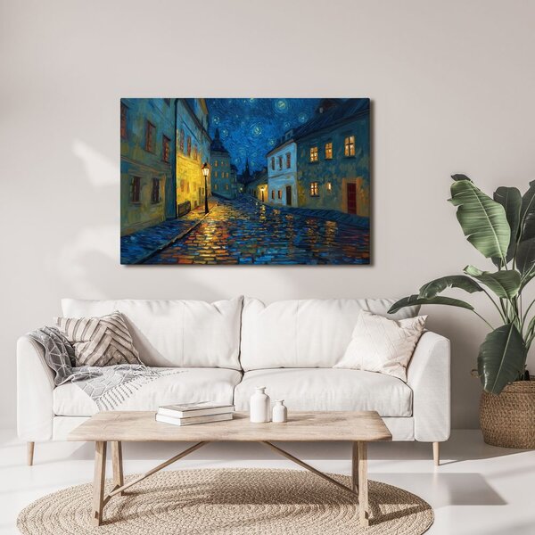 Quadro su tela – Strada notturna magica
