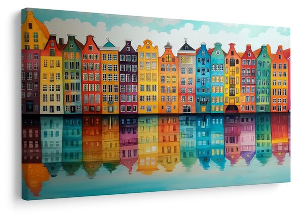 Quadro su tela – Case colorate sul canale