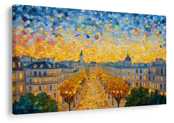 Quadro su tela – Strada autunnale calda