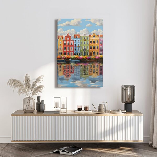 Quadro su tela – Fascino urbano sull'acqua