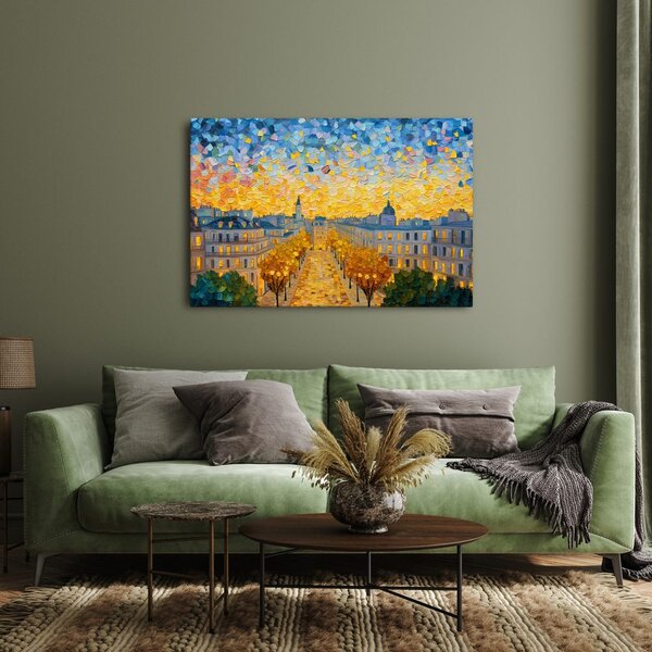 Quadro su tela – Strada autunnale calda