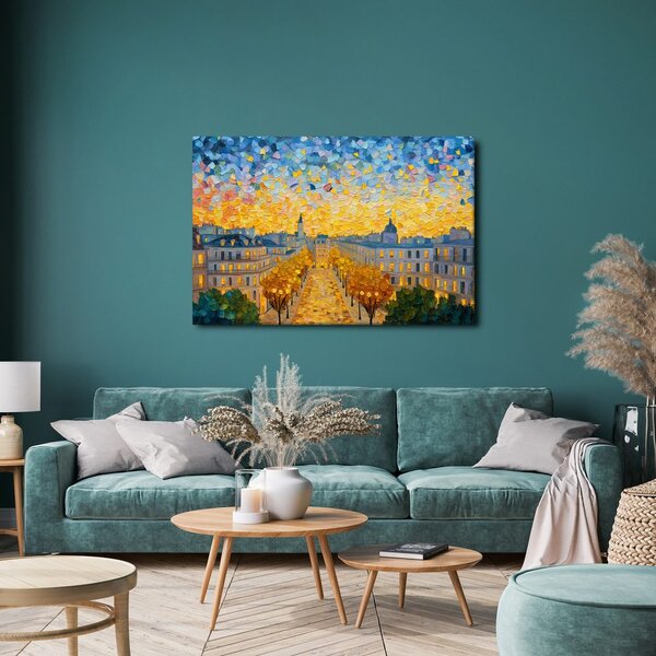 Quadro su tela – Strada autunnale calda