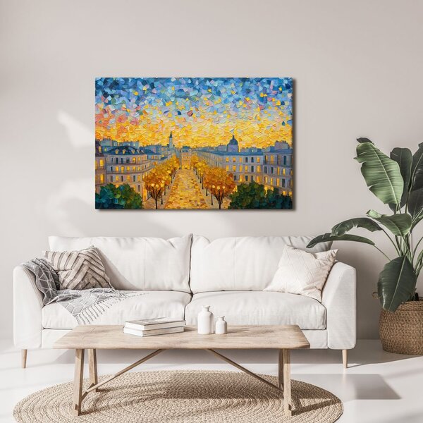 Quadro su tela – Strada autunnale calda