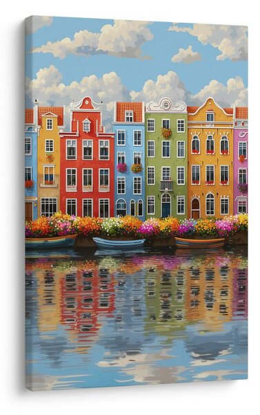 Quadro su tela – Fascino urbano sull'acqua
