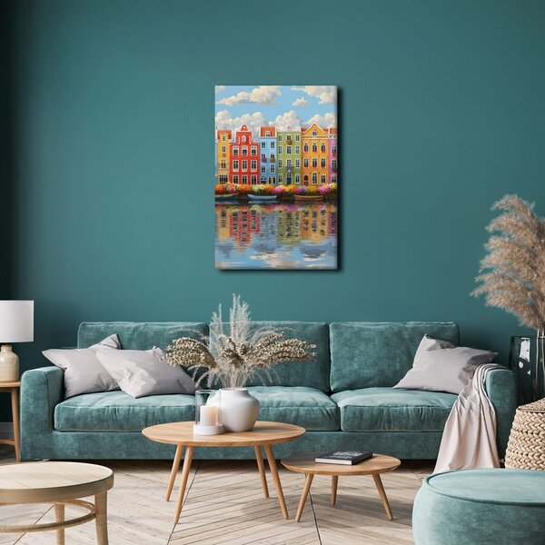Quadro su tela – Fascino urbano sull'acqua