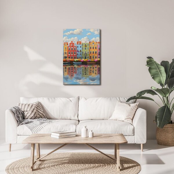 Quadro su tela – Fascino urbano sull'acqua