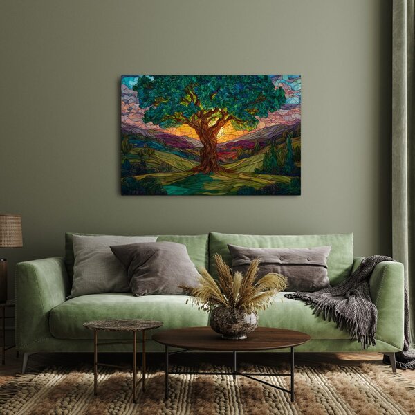 Quadro su tela – Albero della vita nel paesaggio