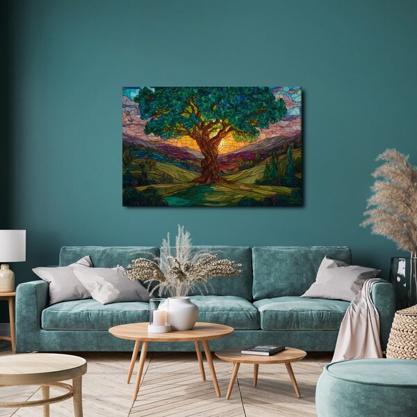 Quadro su tela – Albero della vita nel paesaggio