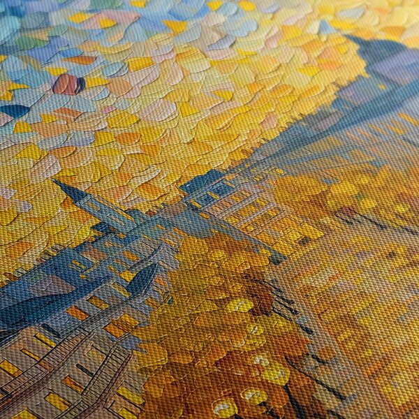 Quadro su tela – Strada autunnale calda