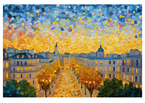 Quadro su tela – Strada autunnale calda