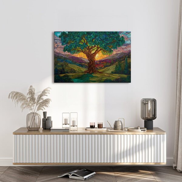 Quadro su tela – Albero della vita nel paesaggio