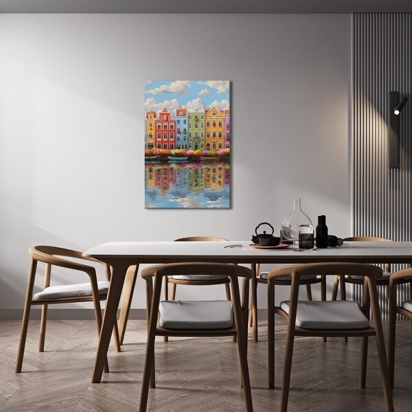 Quadro su tela – Fascino urbano sull'acqua