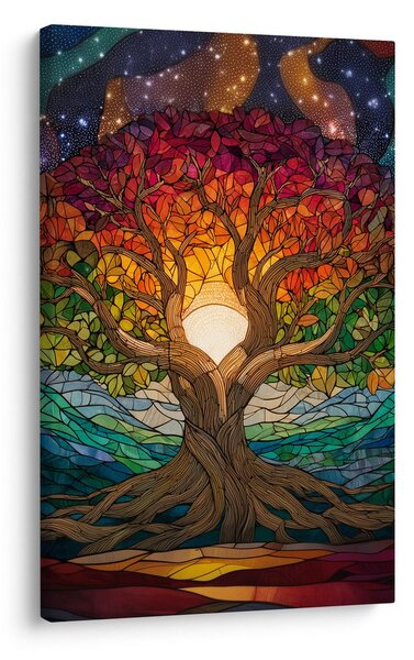 Quadro su tela – Albero della vita mistico e stelle