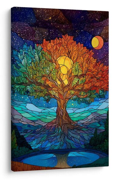 Quadro su tela – Notte magica e albero della vita