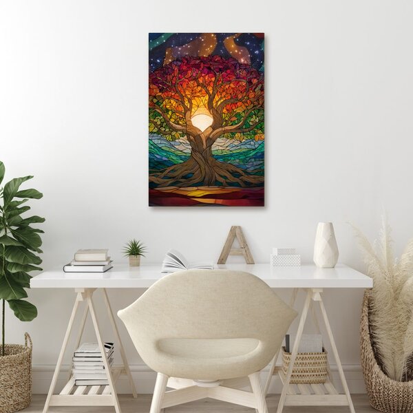 Quadro su tela – Albero della vita mistico e stelle