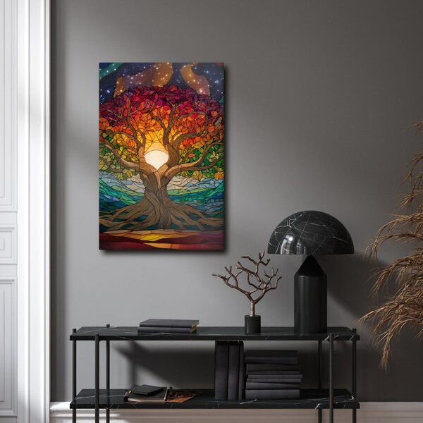 Quadro su tela – Albero della vita mistico e stelle