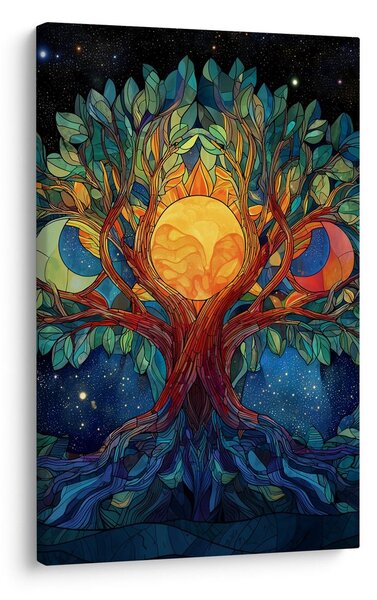 Quadro su tela – Albero della vita mistico con luna