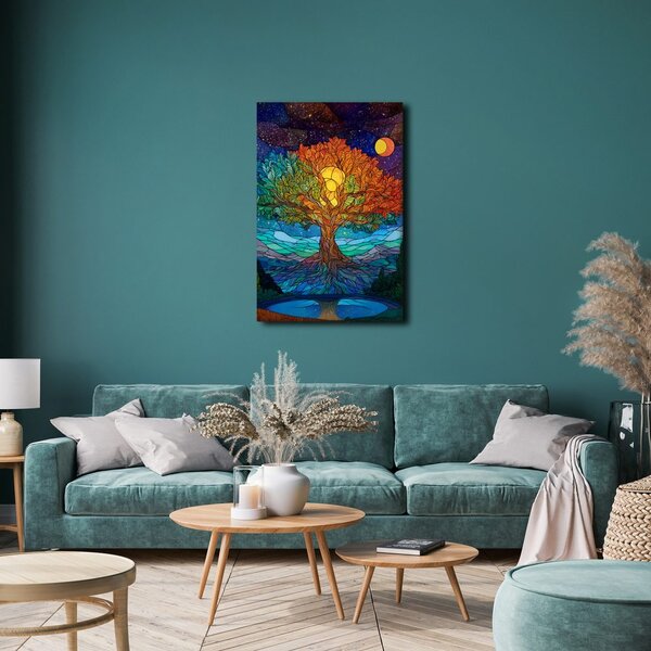 Quadro su tela – Notte magica e albero della vita