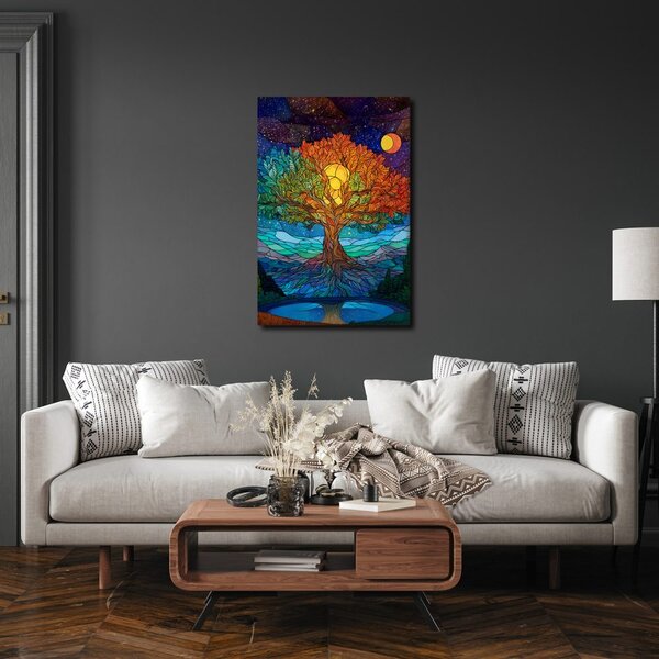 Quadro su tela – Notte magica e albero della vita