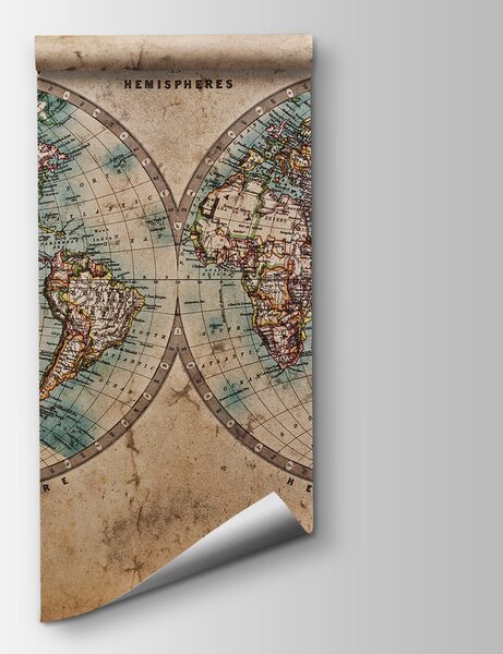 Carta da parati Mappa del mondo, Carta da parati mappe del mondo, Carta da parati popolare, u37860 - Tapeko.it