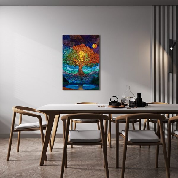 Quadro su tela – Notte magica e albero della vita