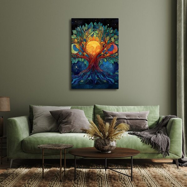 Quadro su tela – Albero della vita mistico con luna