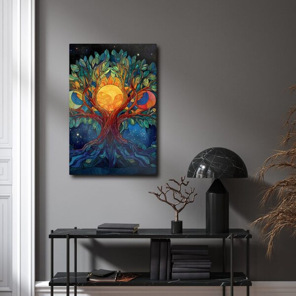 Quadro su tela – Albero della vita mistico con luna