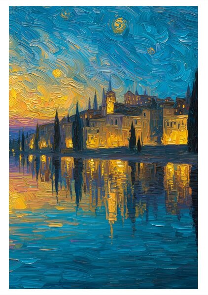 Quadro su tela – Notte tranquilla al lago