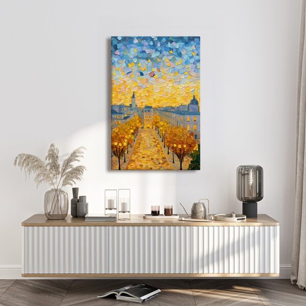 Quadro su tela – Città serale luminosa