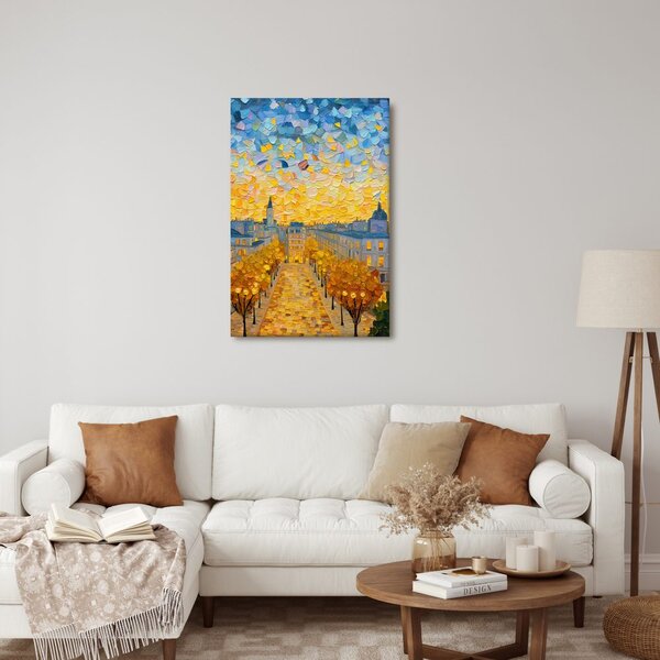 Quadro su tela – Città serale luminosa