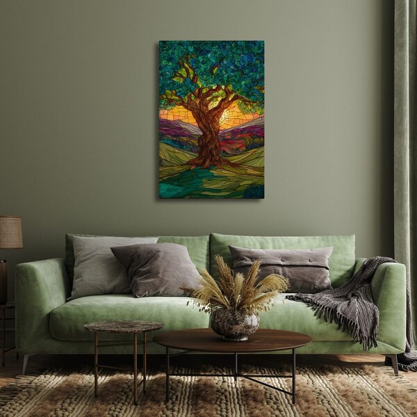 Quadro su tela – Tramonto dietro l'albero